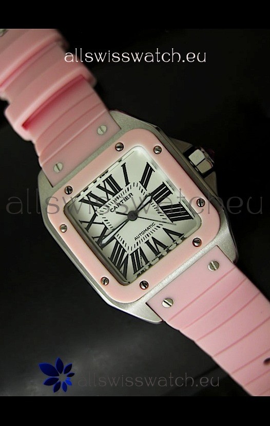 Cartier Santos Swiss Replica Watch in White Dial