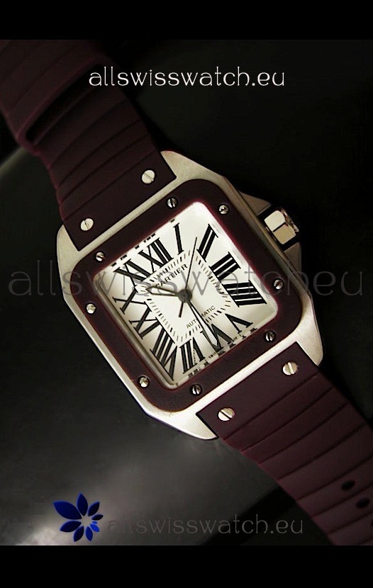 Cartier Santos Swiss Replica Watch in White Dial