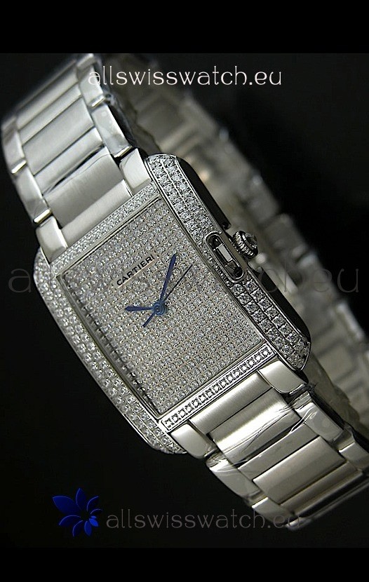 Cartier Tank Anglaise Ladies Replica Watch in Steel Case/Strap