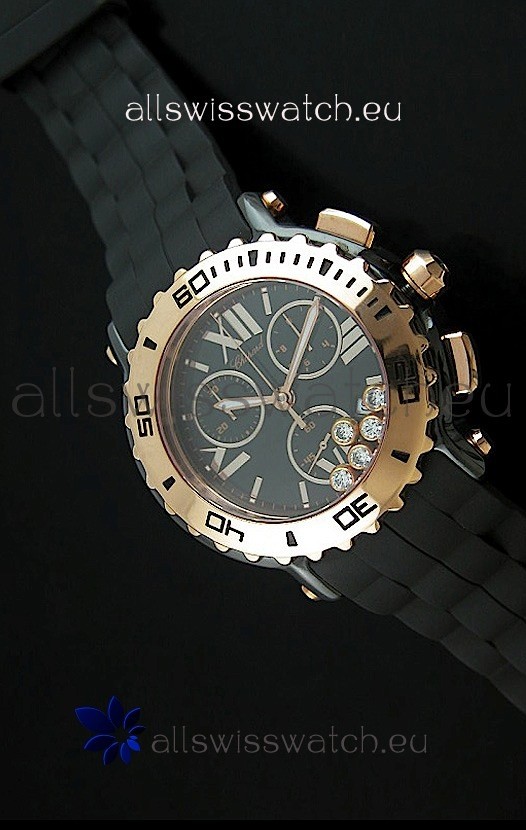 ChopardHappy Sport Swiss Replica Watch in Black Strap