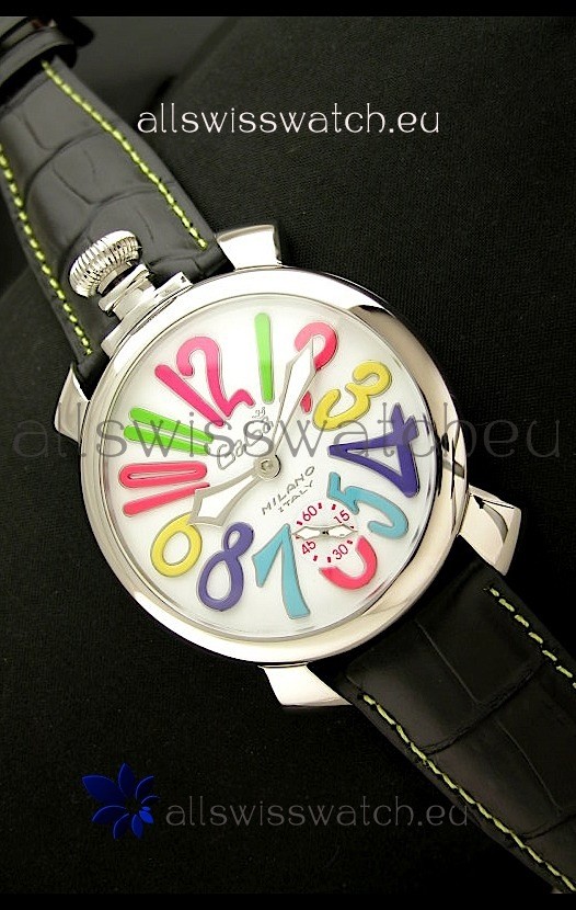 Gaga Milano Italy Japanese Replica Watch in Black Strap