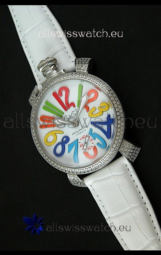 Gaga Milano Italy Manuale Replica Japanese Watch in White Strap