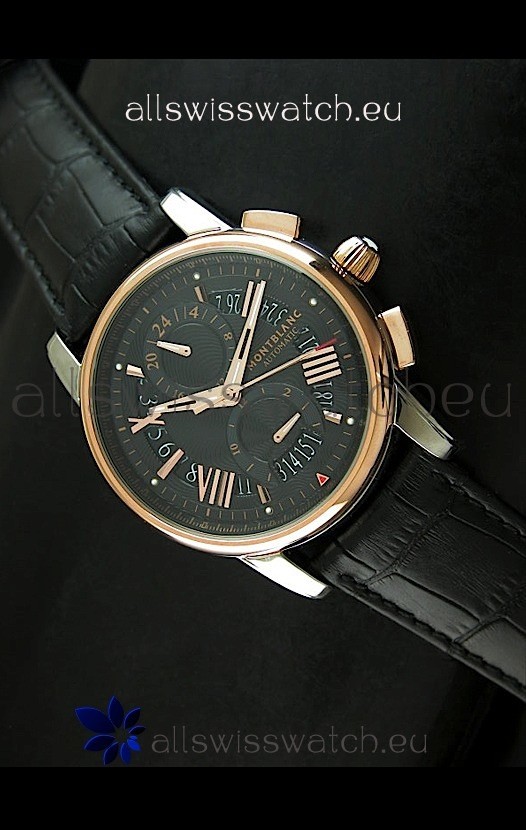 Mont Blanc Automatic Chronograph Japanese Replica Watch Black Dial