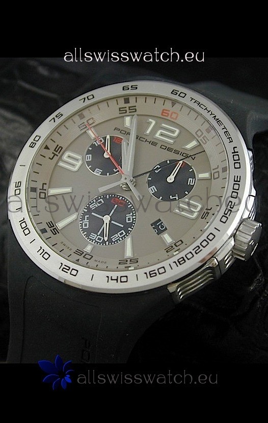 Porsche Design Flat Six P'6320 Japanese Watch in Grey Dial