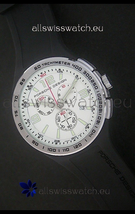 Porsche Design Flat Six P'6320 Japanese Watch in White Dial