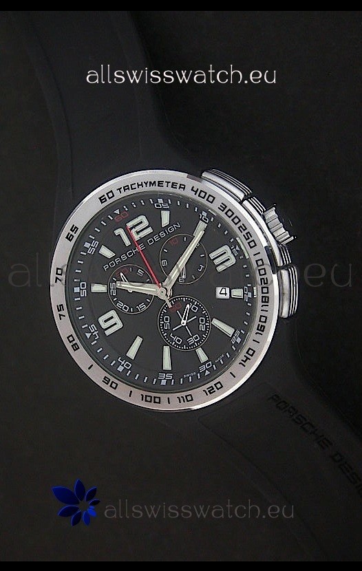 Porsche Design Flat Six P'6320 Japanese Watch in Black