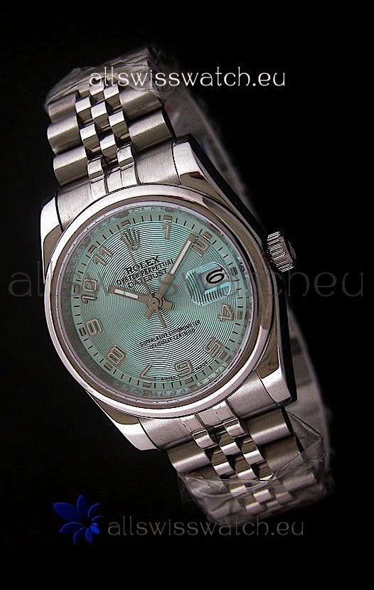 Rolex Datejust Mens Swiss Replica Watch in Light Blue Dial