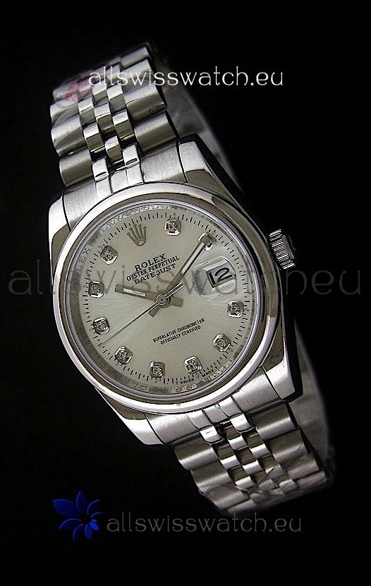 Rolex Datejust Mens Swiss Replica Watch in White Dial