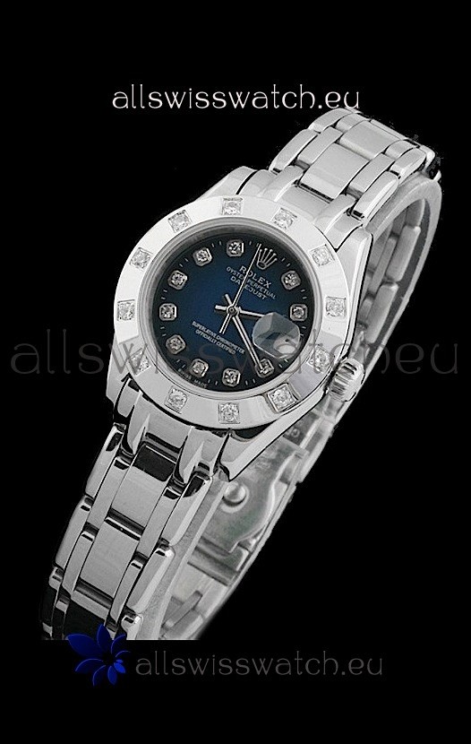 Rolex Datejust Ladies Japanese Replica Ladies Watch in Dark Blue Dial