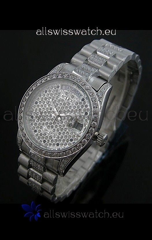 Rolex Day Date swiss Automatic Replica Watch in Diamonds Dial