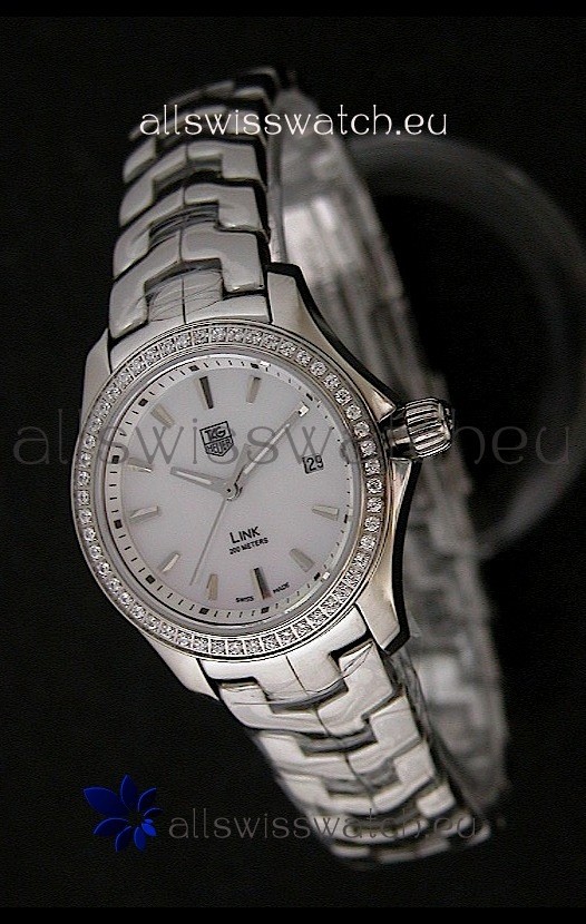 Tag Heuer Link Swiss Ladies Watch in Mother of Pearl White Dial