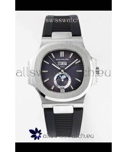 Patek Philippe Nautilus 5726A 1:1 Mirror Swiss Watch Blue Dial Rubber Strap