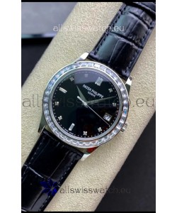 Patek Philippe Calatrava 5298P-012 in Black Dial 1:1 Mirror Replica 904L Steel Swiss Watch