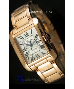 Cartier Tank Anglaise Mid Sized Swiss Watch Pink Gold - 1:1 Mirror Replica Watch