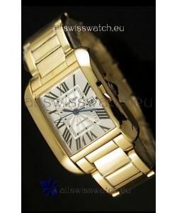 Cartier Tank Anglaise Mid Sized Swiss Watch Yellow Gold - 1:1 Mirror Replica Watch