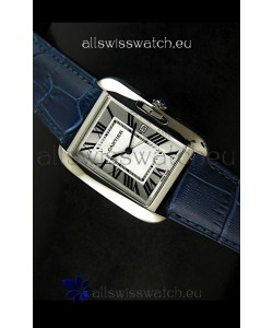 Cartier Tank Ladies Replica Watch in Steel Case/Purple Strap