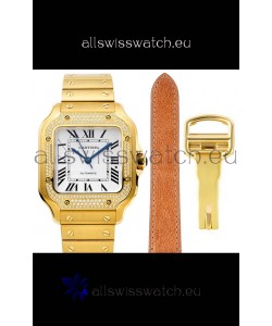 Cartier "Santos De Cartier" Mens XL 1:1 Mirror Replica Watch in Yellow Gold Casing