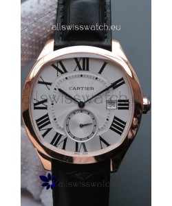 Drive De Cartier 1:1 Mirror Replica Watch in Rose Gold Plating - White Dial 
