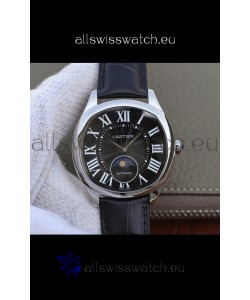 Drive De Cartier Moonphase Edition 1:1 Mirror Replica Watch in Stainless Steel - Brown Dial 