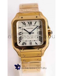 Cartier Santos De Cartier XL 1:1 Yellow Gold Casing Swiss Replica Watch 40MM