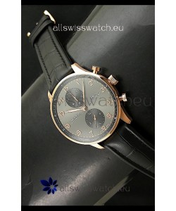 IWC Portuguese Chronograph Swiss Watch in Pink Gold Casing