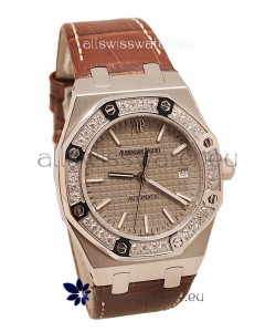 Audemars Piguet Royal Oak Steel Swiss Watch in Grey Dial
