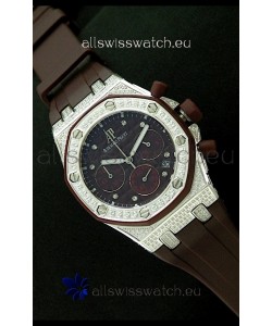 Audemars Piguet Royal Oak Ladies Alinghi Limited Edition Japanese Watch in Maroon