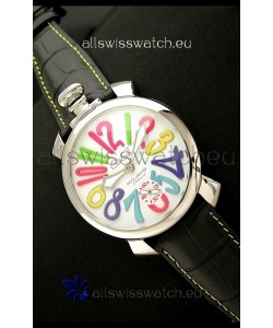 Gaga Milano Italy Japanese Replica Watch in Black Strap