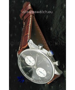 IWC Portuguese Chronograph Swiss Replica Watch in Black Dial