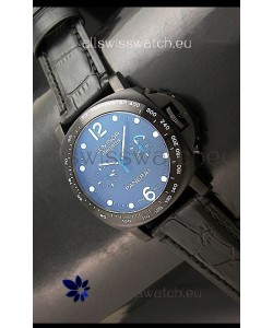 Panerai Luminor Regatta Swiss Watch in PVD Casing Leather Strap