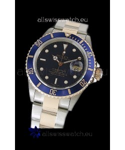 Rolex Submariner Japanese Watch in Blue Bezel Two Tone Case