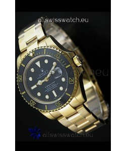 Rolex Submariner Japanese Gold Watch in Black Dial with Ceramic Bezel